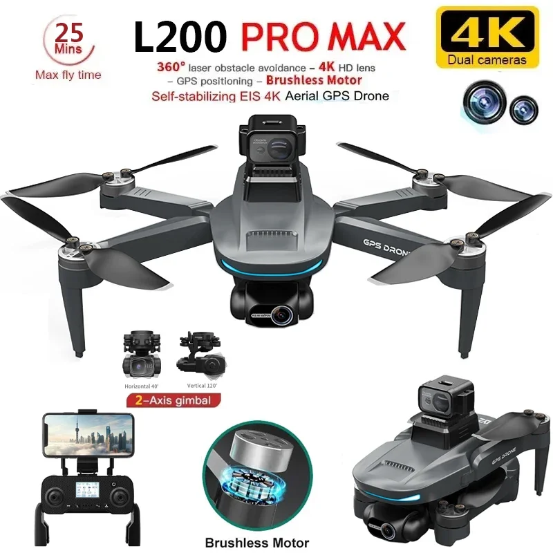 L200 PRO MAX Drone 4K 2-Axis P - Drone Gimbal 2 Axis review and price