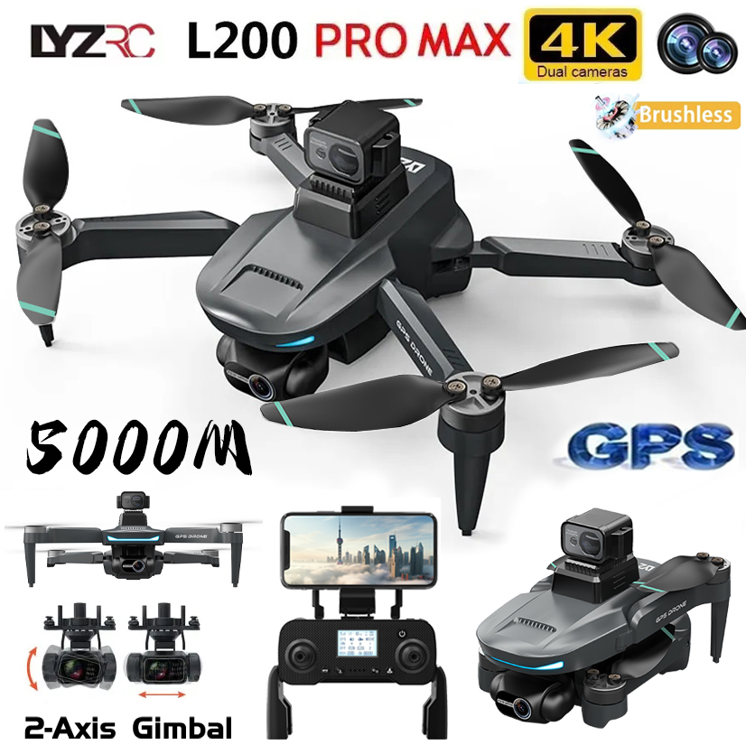 L200 Pro MAX GPS Drone 4K Prof - Drone Gimbal 2 Axis review and price